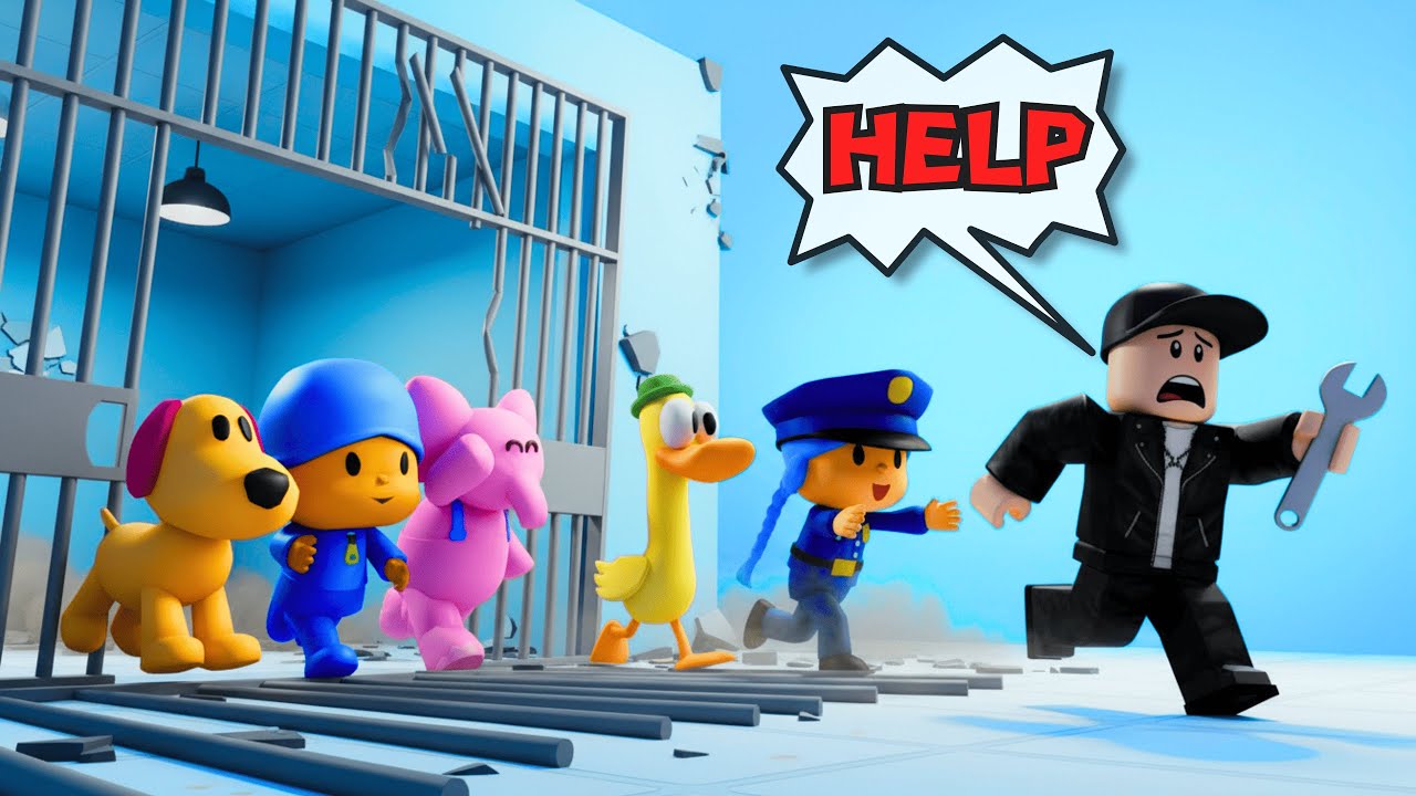 POCOYO TOYS PRISON RUN FAMILY! Obby roblox! Gameplay Walkthrough No Death 4K