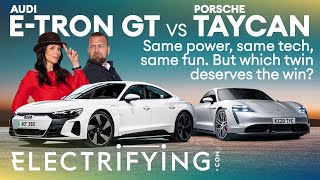 Audi e-tron GT vs Porsche Taycan – Same Power, Same Tech, Same Fun. Which one wins? / Electrifying