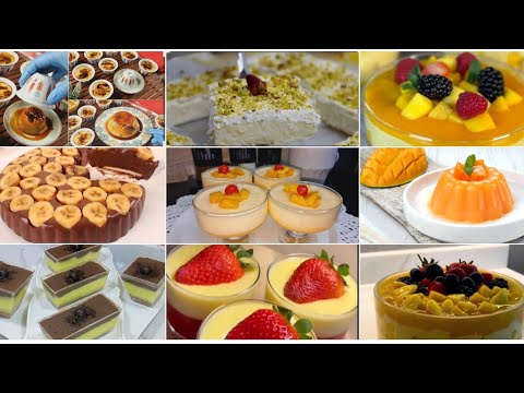 10وصفات بافكار جديده تحليه العشر دقايق بدون فرن ولا بيض ولازبدة  تحليه باردة منعيشه في الصيف 🏖