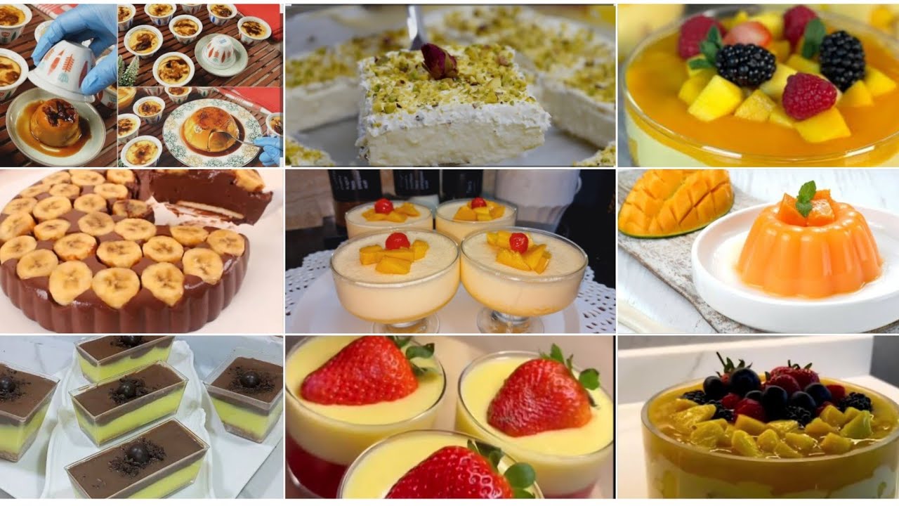 10وصفات بافكار جديده تحليه العشر دقايق بدون فرن ولا بيض ولازبدة  تحليه باردة منعيشه في الصيف 🏖