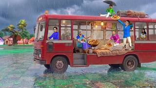Barish Me Bus House Indian Jugaad Heavy Rain Bus House Hindi Kahani Moral Stories Funny Comedy Video