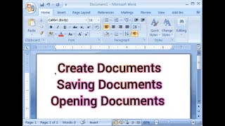 Microsoft Word 2013|Part-3|Creating Documents|Saving Documents|Opening Documents|Closing Documents