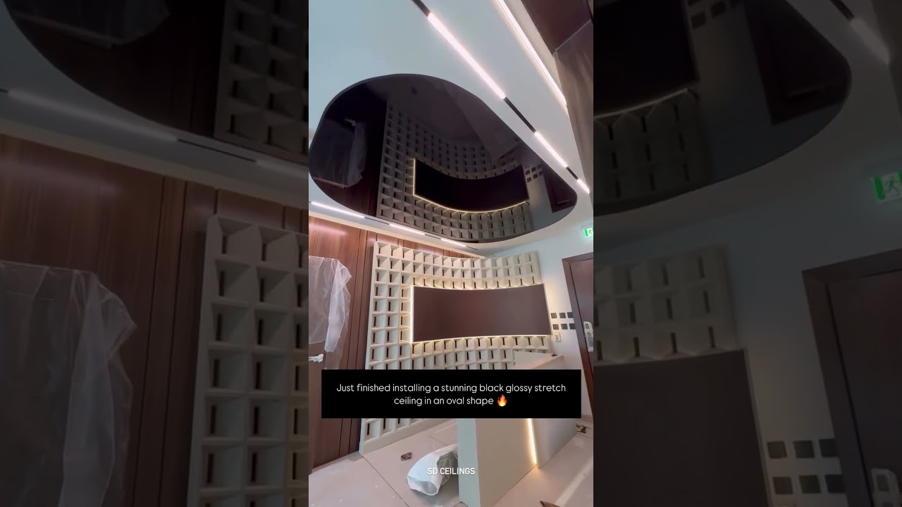 Black Glossy Stretch Ceiling 