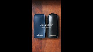 【革の経年変化】約4年使用しているキーケース(ブルー)がエイジングでたまらない風合いに！ - Munekawa（ムネカワ）#shorts