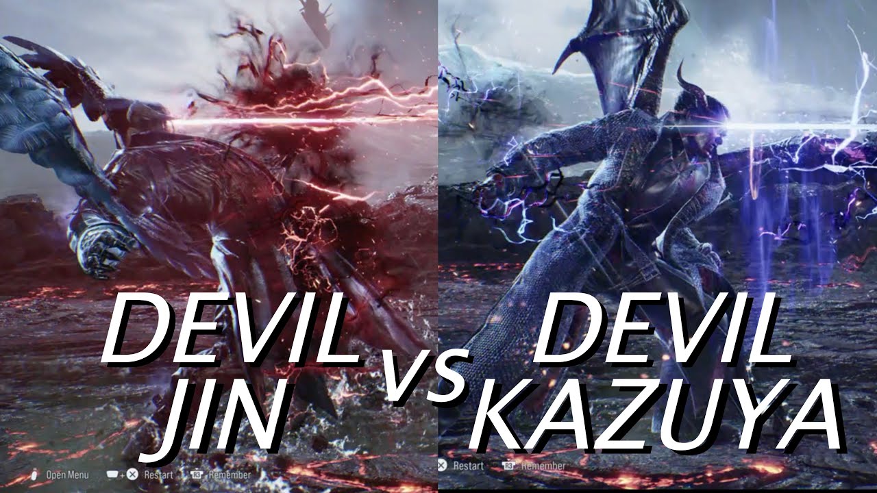 Tekken 8 Devil Jin vs Devil Kazuya skills comparison / 鉄拳8 デビル仁とデビル一八の 技モーション比較