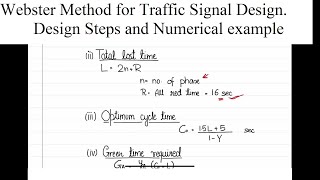 Webster Method for Traffic Signal Design with Numerical Example | Traffic Engineering