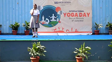"Yogen Chittasya Paden Vacha" Yoga Song By Our Student Krishna Kruthi DSE Attapur