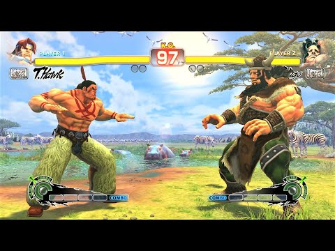 Chief Thunder Hawk vs Viking Hugo (Hardest AI) - Ultra Street Fighter IV