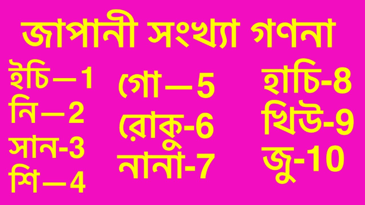 জাপানী সংখ্যা গণনা