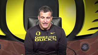 Oregon HC Mario Cristobal talks on first day of Fall Camp