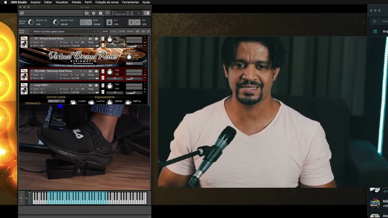 Mostrando detalhes das cordas Tchamba