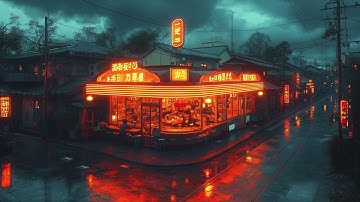 Nostalgic Japanese Town Vibes: 90s Lofi Hip Hop Beats & Rain Sounds | A Dreamy Night in Old Tokyo
