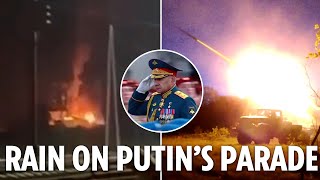Russian oil depot blitzed by Ukrainian drones in another blow to Putin on eve of Victory Day parade
