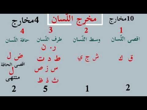 مخارج الحروف مخرج اللسان