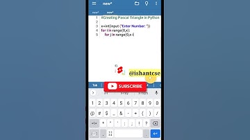 Creating Pascal Triangle in Python #python #pythontutorial #pythonprogramming