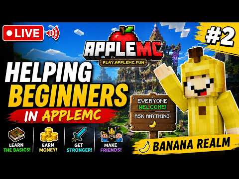 Helping Beginners In AppleMC Live #2 [Banana Realm]
