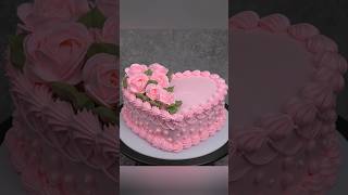 how to make easy and beautiful heart cake decorate #shorts #cake #cakedecorating #cakerecipe