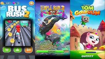 Bus Rush 2 Vs Temple Run 2 Holi Festival Vs Talking Tom Gold Run - Endless Run Game Play Android