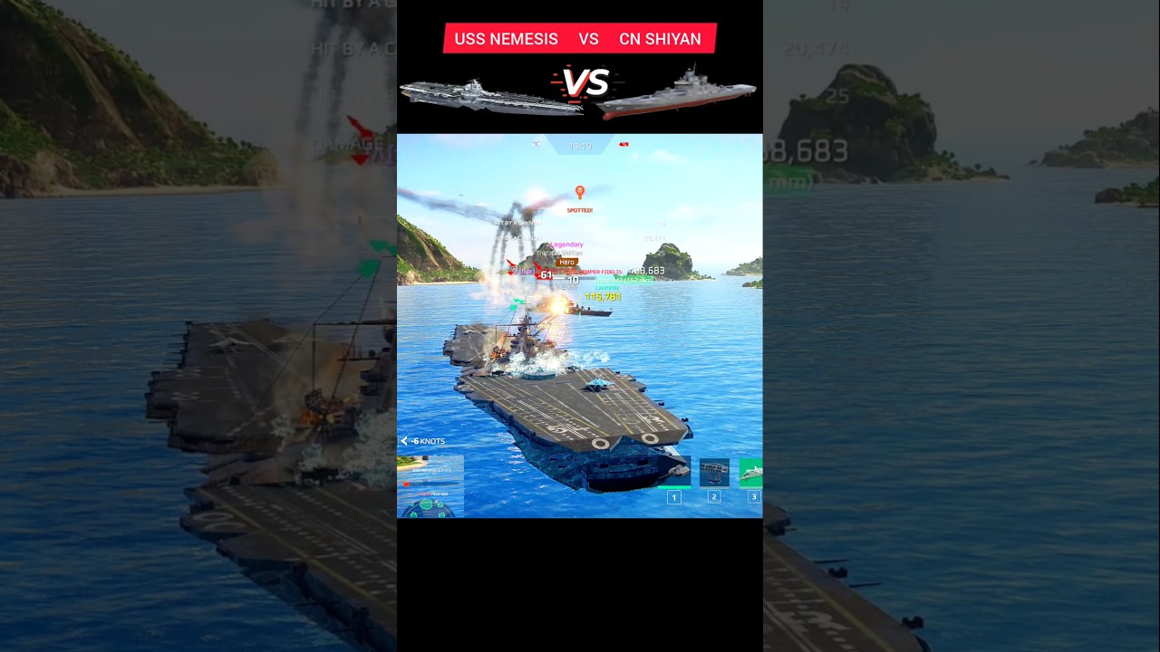 USS Nemesis Vs CN ShiYan 🔥 | Modern Warships Im Time Traveler Modern Warship 