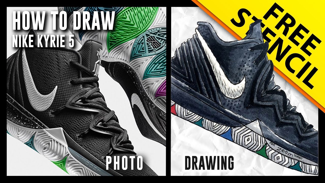 TO DRAW: Nike Kyrie 5 - Step By Step w 