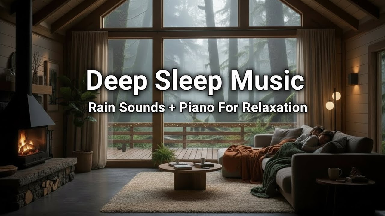 Rain Sounds & Relaxing Piano Music: Stop Overthinking, Stress Relief with Warm Bedroom, Meditation