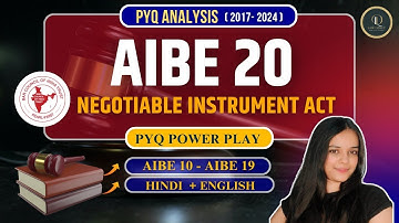 AIBE 20 - Negotiable instrument act 1881 | PYQ POWER PLAY (2017-2024) | All India Bar Examination