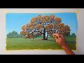 Painting an Autumn Tree / Time lapse Video / How to Paint a Tree Using Acrylics