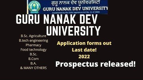 Guru Nanak Dev University Admissions Open 2022. GNDU Amritsar Application Form Online Apply | Dates