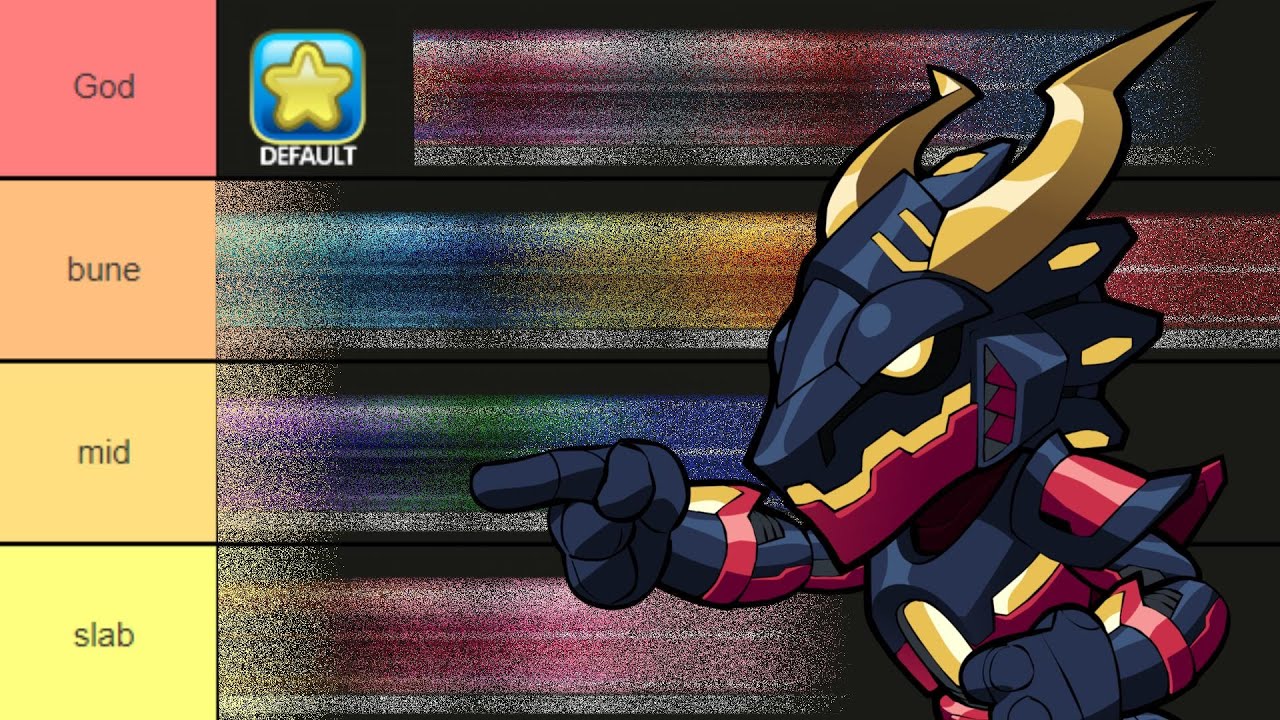 TierList cu culorile default (Brawlhalla Romania)