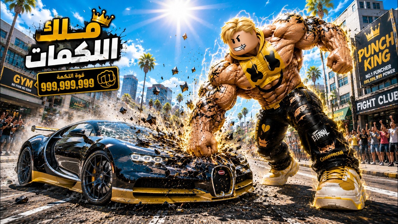 فيلم روبلوكس : ميجو ملك اللكمات يمتلك اقوى لكمة فى العالم .. 👊💥قوة لكمتى وصلت إلى 999,999,999 ! 😱