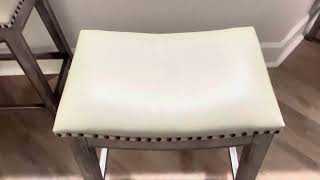 Review Pacific Direct Elmo Bonded Leather Stool Beige
