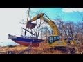 Hurricane Sandy Aftermath - Sailboat Recoveries in Staten Island