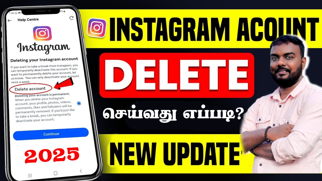 ⁣Instagram Id Delete Pannuvathu Eppadi? |Instagram Account Delete Tamil new update | skills maker tv