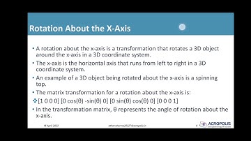 3d rotation (about x y and x axis) with matrix