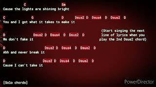 Guns N' Roses, Patience, Easy Chords & Lyrics scrolling