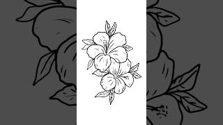 China rose drawing / joba ful drawing/ hibiscus flowers drawing #viral #shorts #art