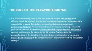 Paraprofessional Training Video