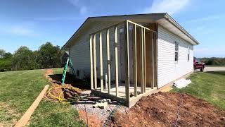 Building a bathroom addition on the back of a garage   the whole job