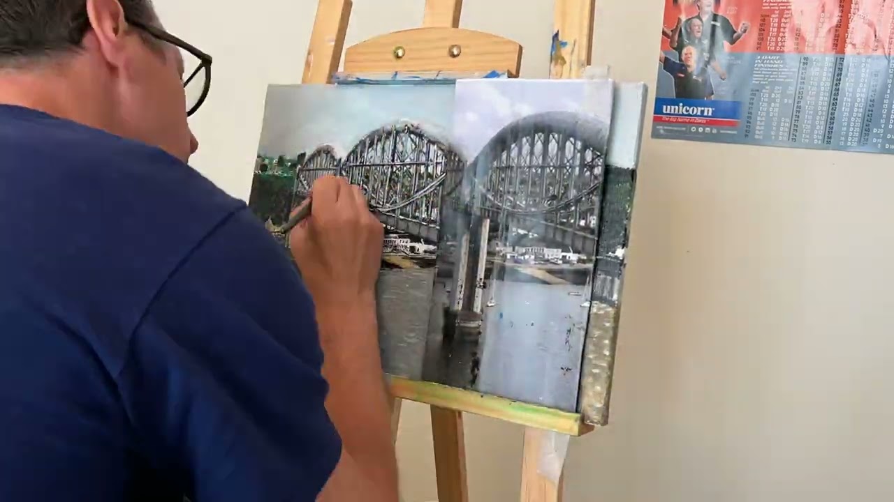 Acrylic painting of the Brunel bridge