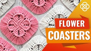 Easy Macrame Flower Coasters | Macrame DIY | Macrame Coaster Tutorial