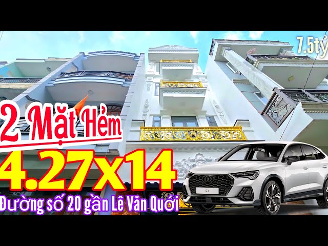 Nhà bán Bình Tân 57m², 5 Phòng 2 MẶT HẺM XE HƠI đường 20 gần Lê Văn Quới, sổ hồng riêng