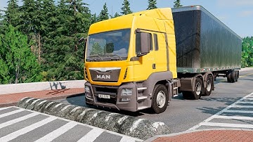 Cars and Truck vs Extreme Broken Road with Speed Bumps SPECIAL #116 | BeamNG Drive | TrucksVs