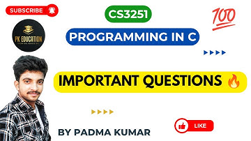Programming in C | Important Questions | CS3251 | Anna university R2021 in Tamil