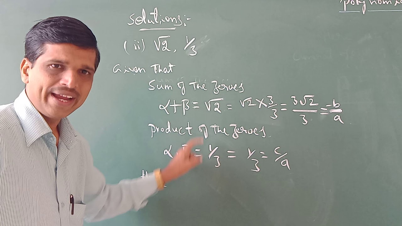 KRCS-Mr.Prabhu R presents Polynomials |Exercise 2.2 (part 2) for Class ...
