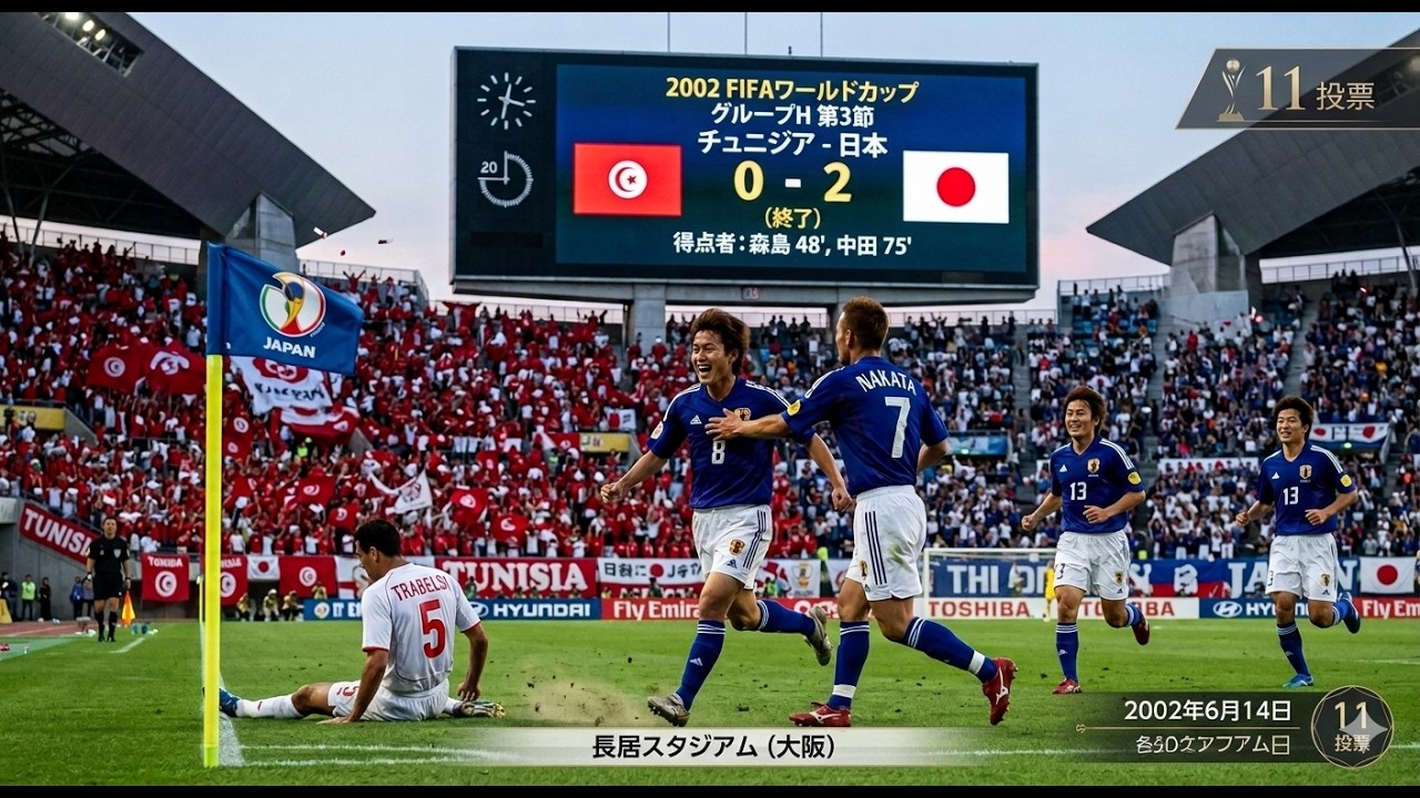 日本対チュニジア戦：2002年W杯、日本代表の勝利と歴史的瞬間 - YouTube