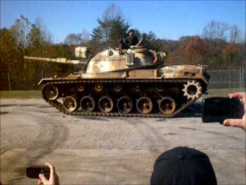 An M48 Patton Tank takes on a Dodge Spirit at the AAF Tank Museum in Danville, VA.