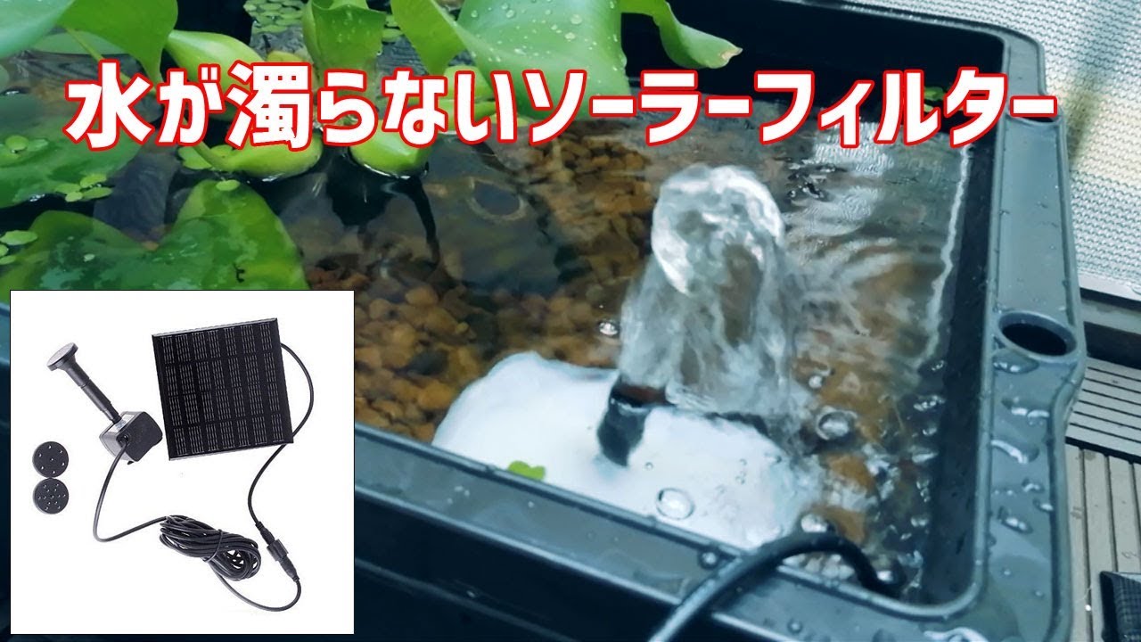 睡蓮鉢の濁り対策のためソーラー噴水を濾過装置に改造 Diy引き篭り部