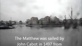 The Matthew John Cabot 1497 sails through Bristol harbour in rain