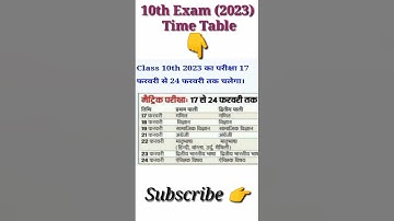 10th Exam (2023) Time Table ||10th Ka Exam Kab Hoga ||👈 Dekhe Video Me Matric Exam Time Table #10th