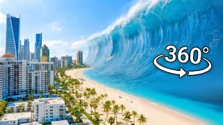 Mega TSUNAMI Hits Tourist Beach! (360 VR Educational Simulation)